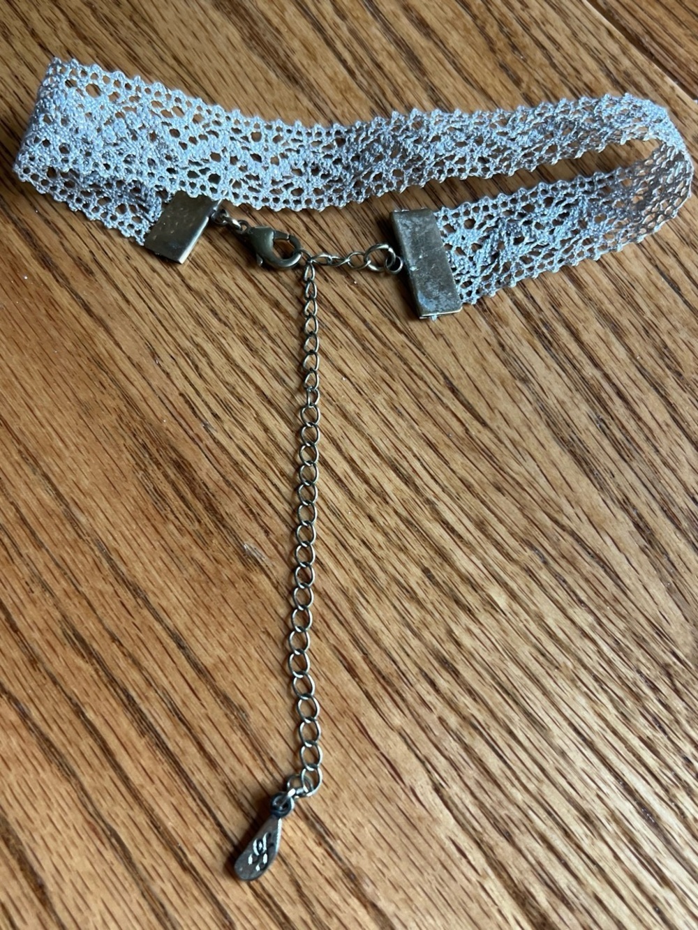 Boho Silver Lace Choker Necklace